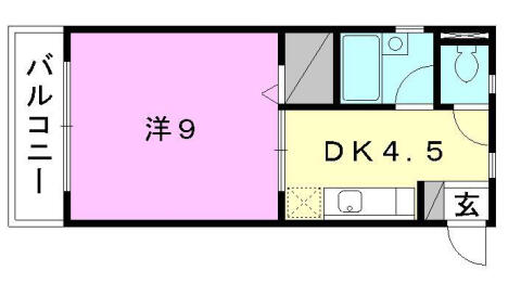 サクラハイツ 303｜愛媛県松山市上市２丁目(賃貸マンション1DK・3階・29.64㎡)の写真 その2