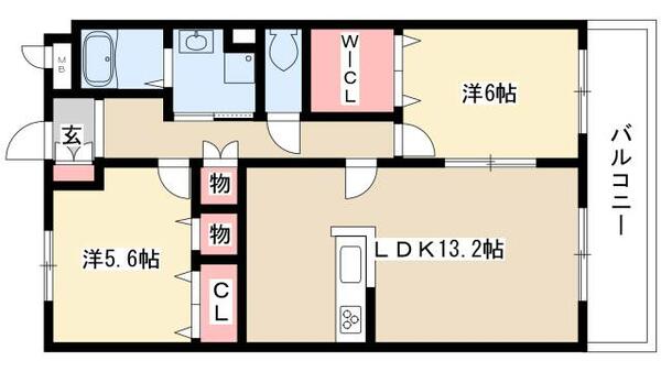 レストポイント池花 301｜愛知県名古屋市北区池花町(賃貸マンション2LDK・3階・61.35㎡)の写真 その2