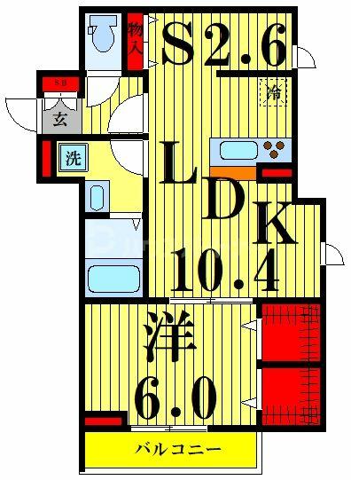 セレスティア谷在家 105｜東京都足立区谷在家１丁目(賃貸アパート1SLDK・1階・46.69㎡)の写真 その2