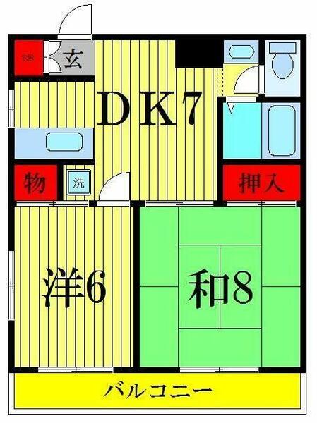 ハイツタナカ第２ 301｜東京都葛飾区水元２丁目(賃貸マンション2DK・3階・43.00㎡)の写真 その2