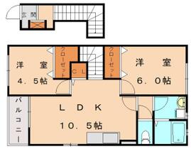 福岡県宗像市くりえいと２丁目（賃貸アパート2LDK・2階・51.67㎡） その2