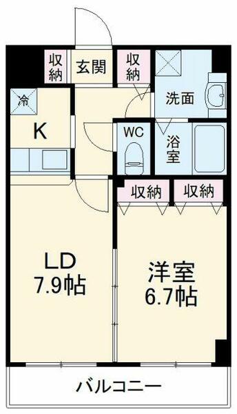 神奈川県川崎市中原区下小田中３丁目(賃貸マンション1LDK・4階・42.66㎡)の写真 その2