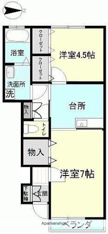 ジオ・イースト 102｜福島県いわき市好間町小谷作字広畑(賃貸アパート2K・1階・45.00㎡)の写真 その2