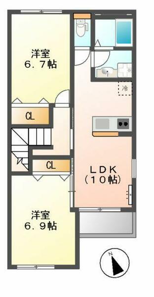 サリエンテ・アカツカ 205｜千葉県東金市田間(賃貸アパート2LDK・2階・56.76㎡)の写真 その2