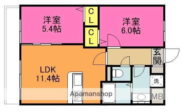 ムーンリバー久留米駅南 101｜福岡県久留米市梅満町(賃貸マンション2LDK・1階・50.09㎡)の写真 その2