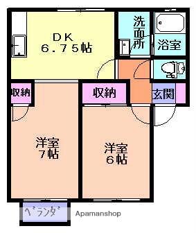 パルティールＡ棟 101｜岩手県一関市宮前町(賃貸アパート2DK・1階・44.71㎡)の写真 その2