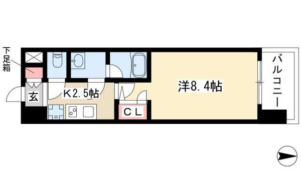 フローラル東別院 712｜愛知県名古屋市中区平和２丁目(賃貸マンション1K・7階・25.80㎡)の写真 その2