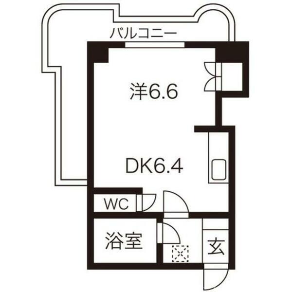 ネスト南２条 802｜北海道札幌市中央区南二条西１２丁目(賃貸マンション1DK・8階・26.22㎡)の写真 その2