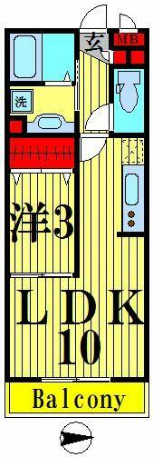 モンサン・フローラ 105｜埼玉県草加市新里町(賃貸アパート1LDK・1階・33.34㎡)の写真 その2