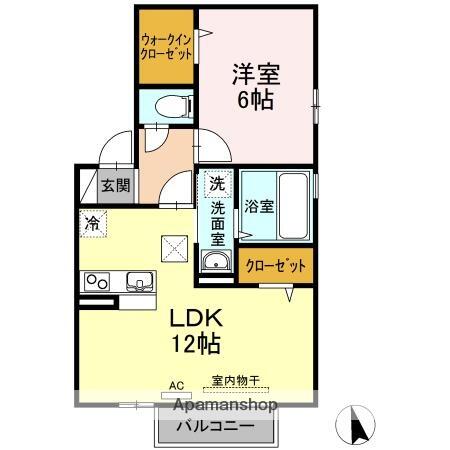 グランフェルティＡ棟Ｂ棟 B101｜香川県高松市三条町(賃貸アパート1LDK・1階・45.42㎡)の写真 その2