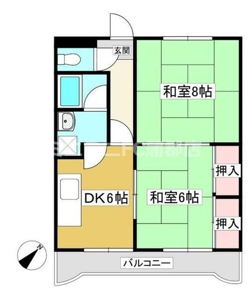 メゾン丸山 103｜愛知県額田郡幸田町大字大草字広野(賃貸マンション2DK・1階・50.00㎡)の写真 その2