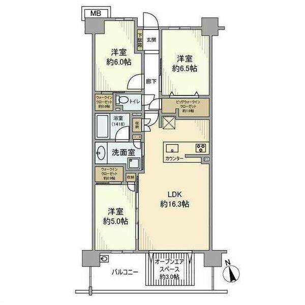 ヴェレーナ鎌倉深沢｜神奈川県鎌倉市常盤(賃貸マンション3LDK・4階・75.26㎡)の写真 その2