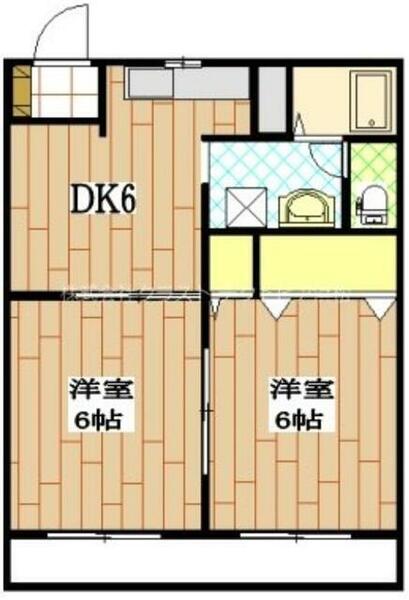 静岡県浜松市中央区小豆餅１丁目(賃貸アパート2DK・1階・38.88㎡)の写真 その2