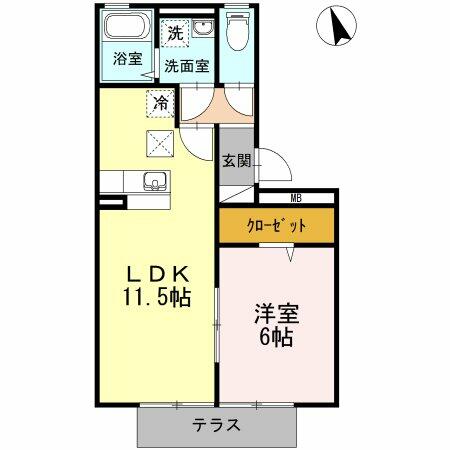 リーベ A203｜福岡県久留米市江戸屋敷２丁目(賃貸アパート1LDK・2階・42.49㎡)の写真 その2