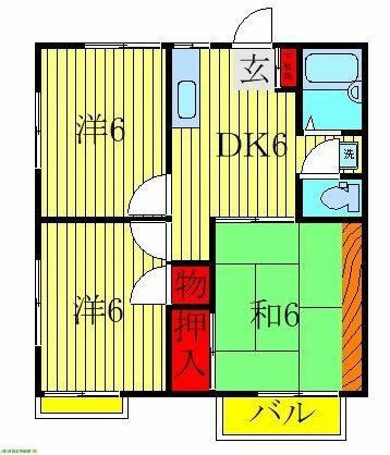第２グリーンヒル 202｜千葉県四街道市鹿渡(賃貸アパート3DK・2階・45.50㎡)の写真 その2
