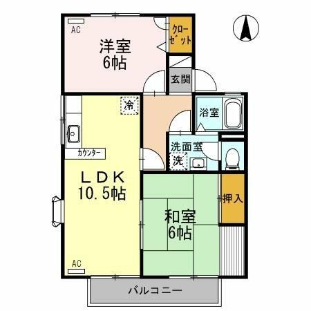 シルキーハウス　Ａ 202｜愛知県北名古屋市徳重(賃貸アパート2LDK・2階・53.68㎡)の写真 その2
