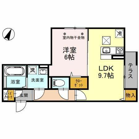 埼玉県三郷市三郷１丁目(賃貸アパート1LDK・1階・41.23㎡)の写真 その2