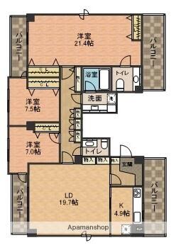 コンフォーレ船橋 601｜千葉県船橋市本町６丁目(賃貸マンション3LDK・6階・115.27㎡)の写真 その2