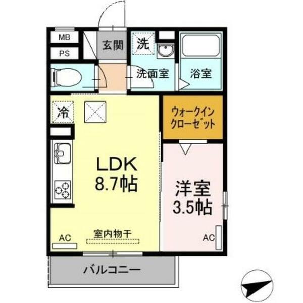 Ｄ－ｒｏｏｍ門前｜愛知県岡崎市門前町(賃貸アパート1LDK・2階・32.92㎡)の写真 その2