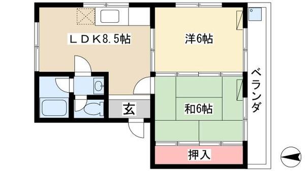 キャトルセゾン高村 1A｜愛知県名古屋市中村区横前町(賃貸マンション2LDK・1階・42.93㎡)の写真 その2