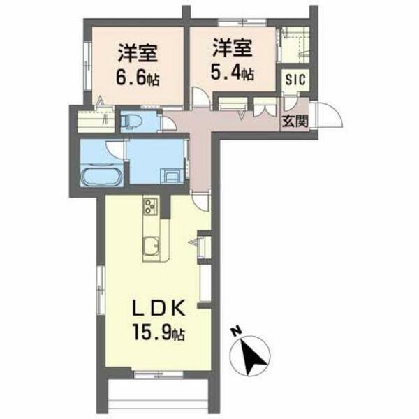 ベレオ盛岡八幡 106｜岩手県盛岡市八幡町(賃貸マンション2LDK・1階・69.80㎡)の写真 その2