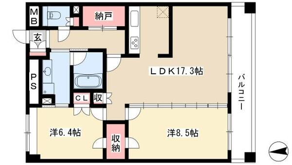 グラン・アベニュー名駅 1108｜愛知県名古屋市中村区名駅３丁目(賃貸マンション2LDK・11階・72.91㎡)の写真 その2