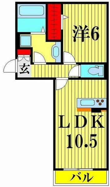 ロイジェントパークス　レイクタウンＩＩＩＣ 105｜埼玉県越谷市レイクタウン６丁目(賃貸アパート1LDK・1階・42.62㎡)の写真 その2