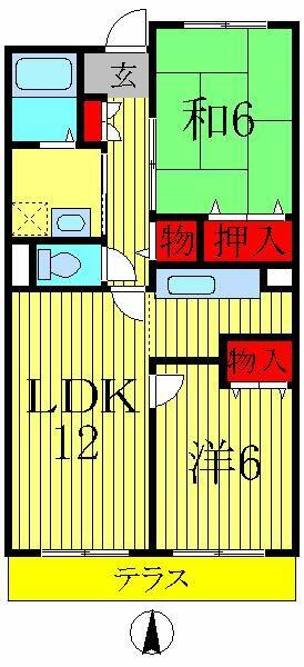 ル・モンテスト　Ｓ 102｜千葉県柏市松葉町３丁目(賃貸マンション2LDK・1階・55.00㎡)の写真 その2