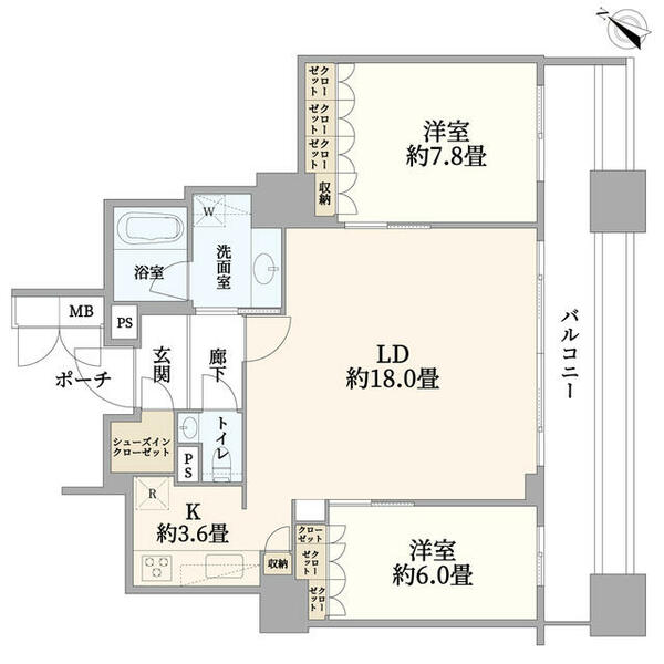 ガレリアグランデ 2614｜東京都江東区有明１丁目(賃貸マンション2LDK・26階・78.09㎡)の写真 その2