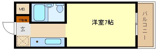 兵庫県神戸市垂水区清水が丘３丁目(賃貸マンション1R・2階・15.40㎡)の写真 その2