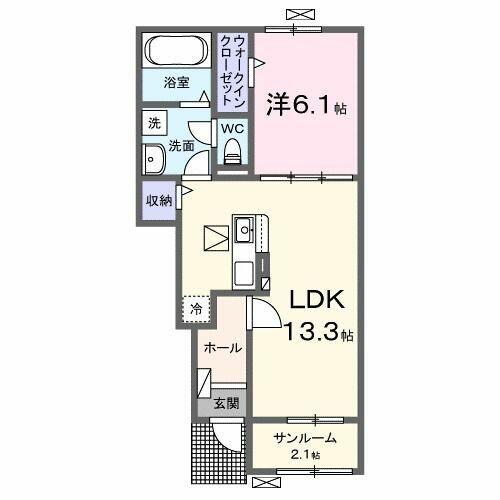 埼玉県北本市下石戸１丁目(賃貸アパート1LDK・1階・50.05㎡)の写真 その2