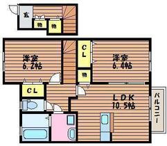 エルメゾン撫川  ｜ 岡山県岡山市北区撫川（賃貸アパート2LDK・2階・62.76㎡） その2