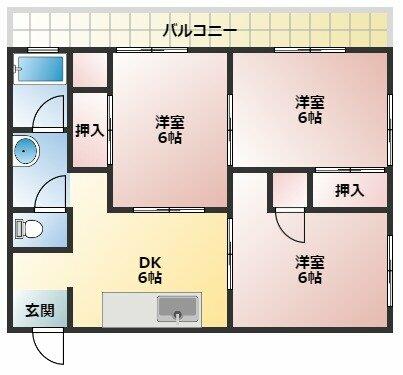 小堀マンション 15｜和歌山県和歌山市土入(賃貸マンション3DK・1階・44.60㎡)の写真 その2