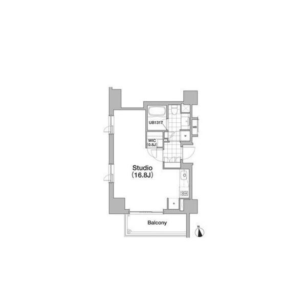 アパートメンツタワー六本木 0803｜東京都港区六本木３丁目(賃貸マンション1R・8階・39.14㎡)の写真 その2