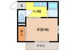 岐阜県岐阜市三田洞東１丁目（賃貸アパート1K・1階・25.00㎡） その2