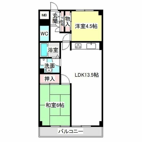 エスパシオ野並 104｜愛知県名古屋市天白区野並２丁目(賃貸マンション2LDK・1階・53.46㎡)の写真 その1