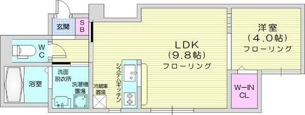 北海道札幌市中央区北二条西２７丁目(賃貸マンション1LDK・4階・34.08㎡)の写真 その2