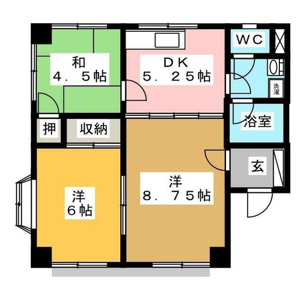 ジュネ・ファミール 102｜長野県長野市吉田４丁目(賃貸マンション3DK・1階・50.63㎡)の写真 その2