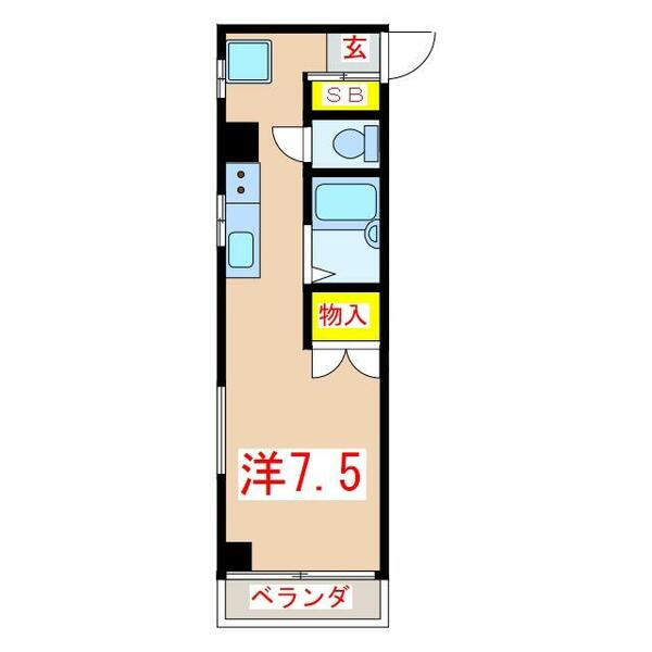 Ｍハウス鴨池Ⅱ｜鹿児島県鹿児島市鴨池１丁目(賃貸マンション1R・3階・24.47㎡)の写真 その2