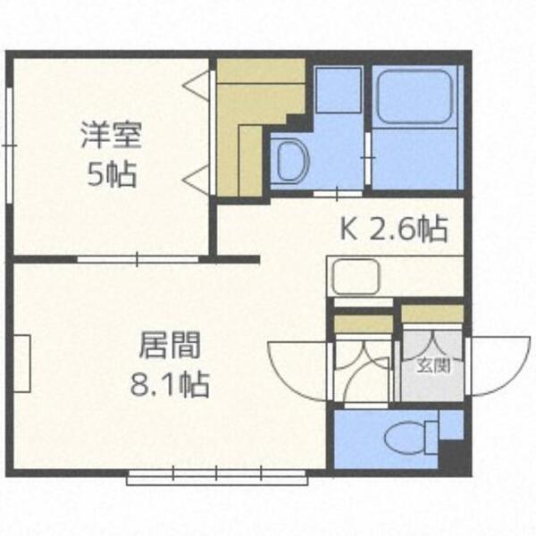 グランメールプレジールⅡ 101｜北海道札幌市東区北十六条東１２丁目(賃貸マンション1LDK・1階・37.12㎡)の写真 その2