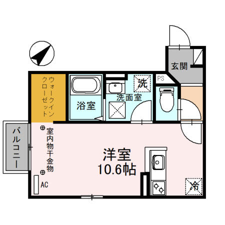富山県高岡市野村(賃貸アパート1R・1階・30.59㎡)の写真 その2