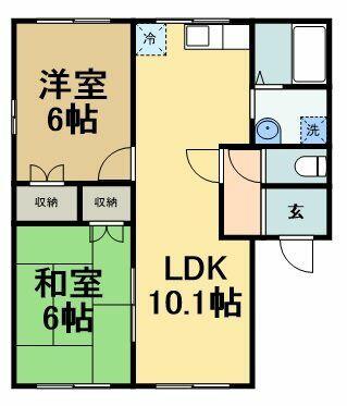 パイン松風｜千葉県茂原市高師(賃貸アパート2LDK・1階・54.65㎡)の写真 その2