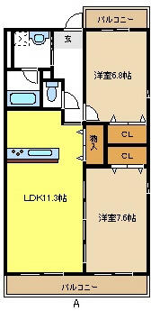 愛知県名古屋市東区代官町(賃貸マンション2LDK・6階・65.10㎡)の写真 その2