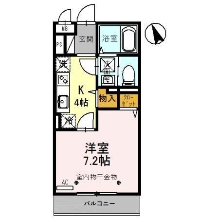 Ｃｏｃｏ上米島 103｜富山県高岡市米島(賃貸アパート1K・1階・26.71㎡)の写真 その2