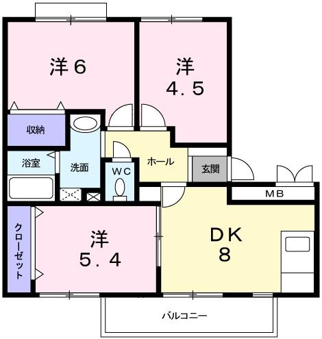 ウエストビレッジ 205｜兵庫県神戸市西区南別府３丁目(賃貸マンション3DK・2階・55.00㎡)の写真 その2