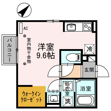 富山県高岡市野村(賃貸アパート1R・1階・27.80㎡)の写真 その2