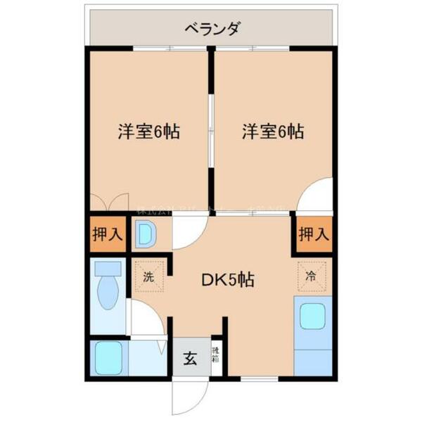 サンハイツＩＩ 202｜熊本県山鹿市中(賃貸アパート2DK・2階・40.04㎡)の写真 その2