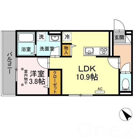 ファーストレジデンス野間｜福岡県福岡市南区野間４丁目(賃貸アパート1LDK・1階・37.69㎡)の写真 その2