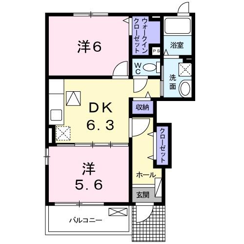 静岡県浜松市浜名区根堅(賃貸アパート2DK・1階・46.22㎡)の写真 その2