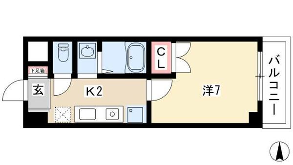 メゾン名北 103｜愛知県名古屋市北区下飯田町２丁目(賃貸マンション1K・1階・24.08㎡)の写真 その2